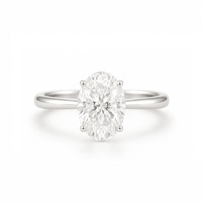 GIA Certified Oval Shaped 0.3 ct to  2 ct, Four Prongs Diamond Engagement Ring