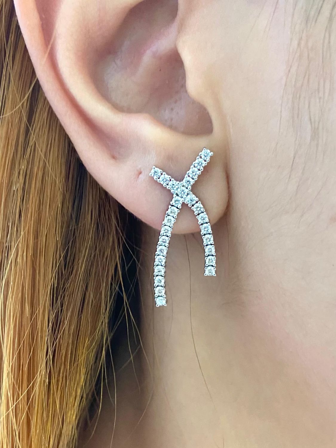 X-Shaped Diamond Earrings