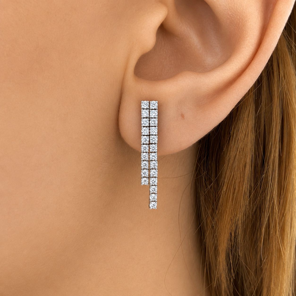 Meeting River Diamond Earrings