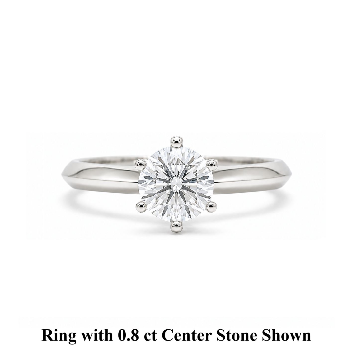 GIA Certified Six Prongs 0.3 ct to 1 ct Diamond Engagement Ring