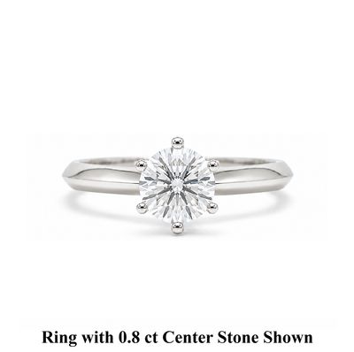 GIA Certified Six Prongs 0.3 ct to 1 ct Diamond Engagement Ring
