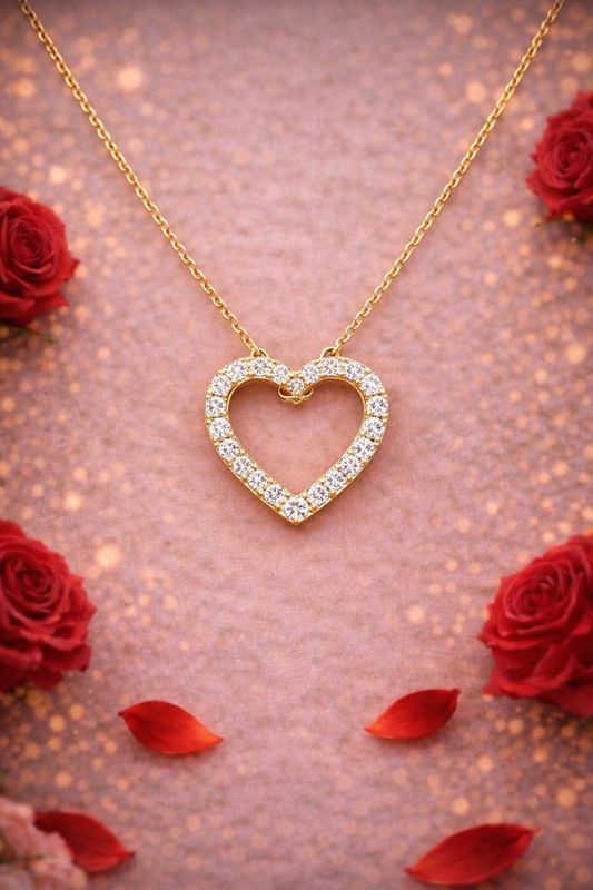 Small "Classic Heart", Diamond Necklace