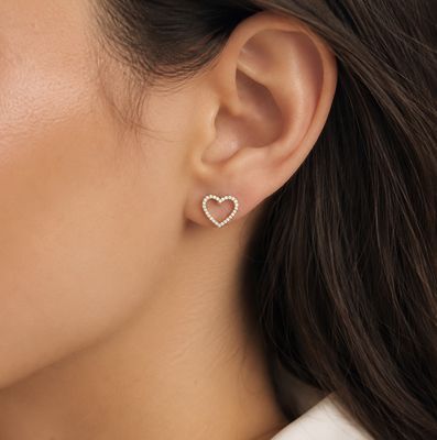 Heart Shaped Diamond Earrings