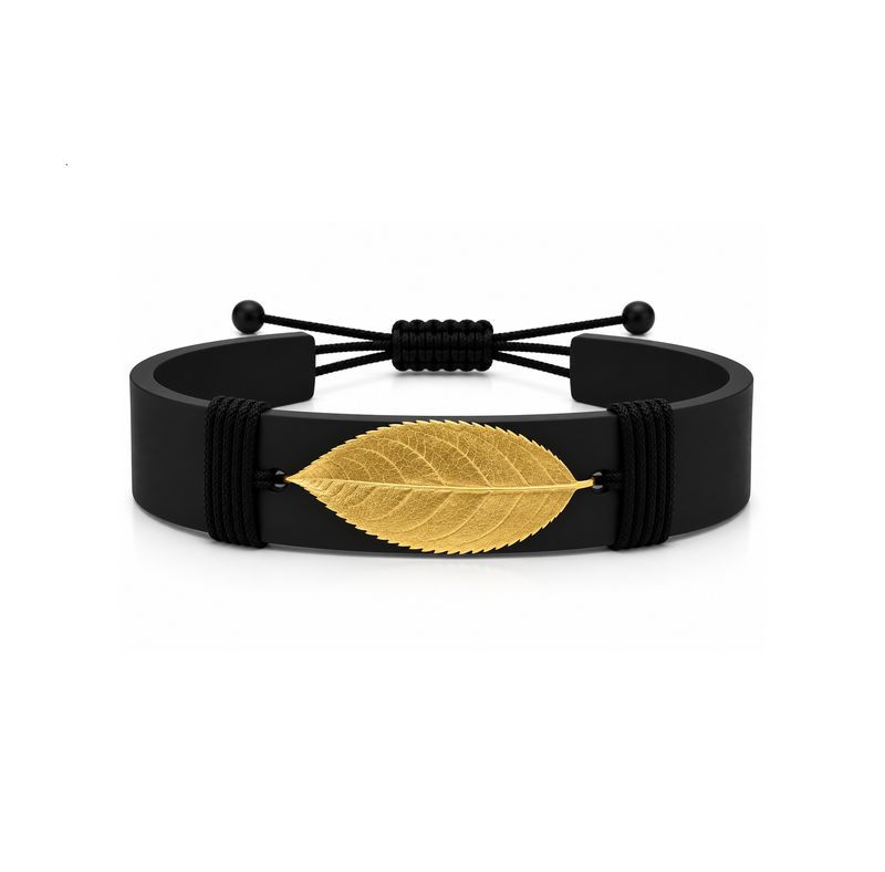 Leaf 18k Gold Rubber Bracelet