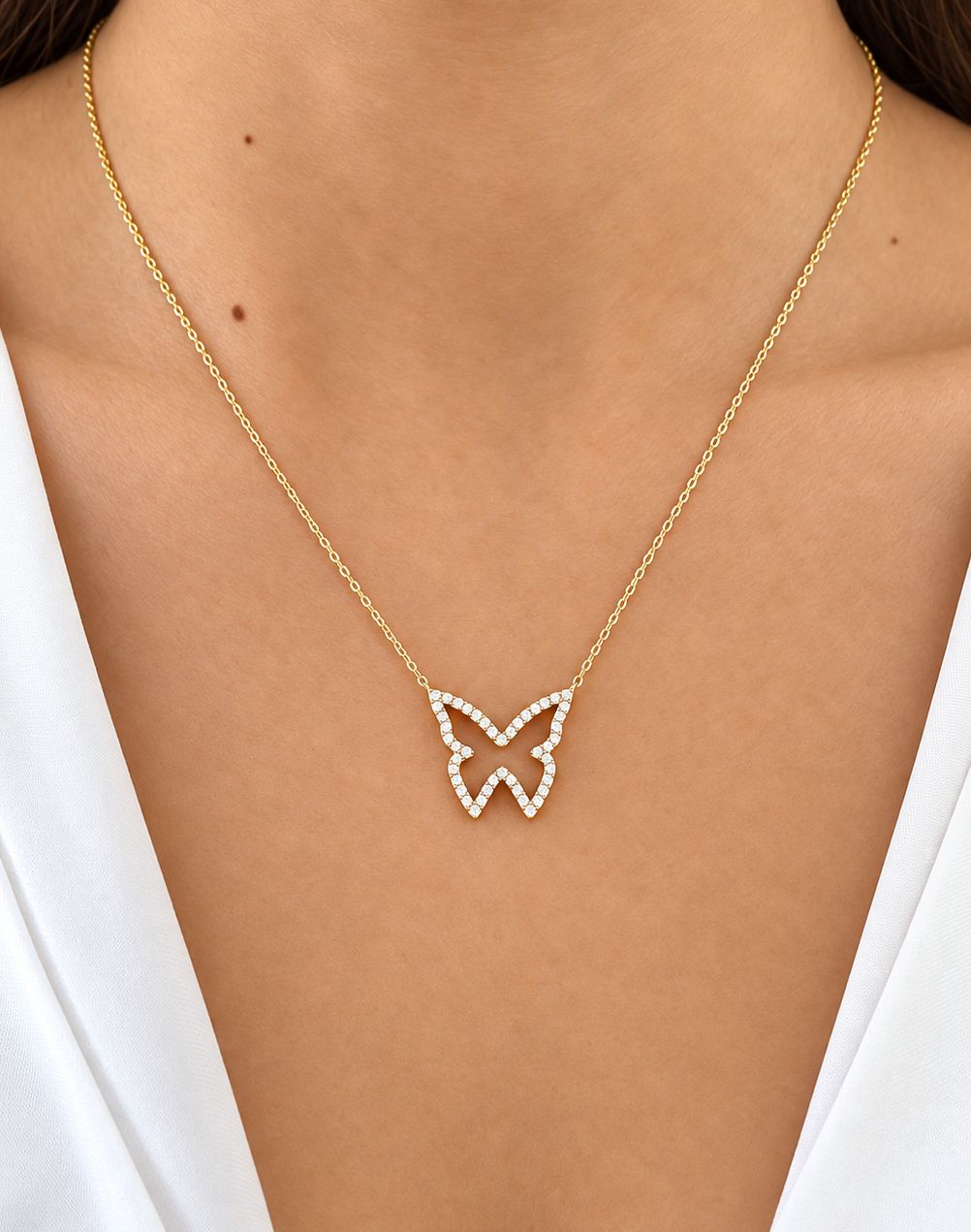 Butterfly Shaped Diamond Necklace
