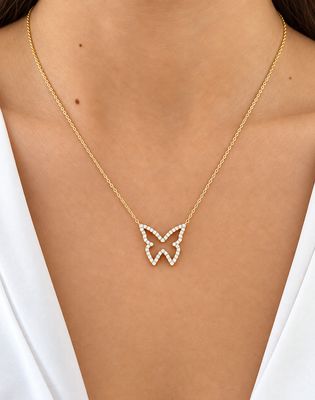 Butterfly Shaped Diamond Necklace
