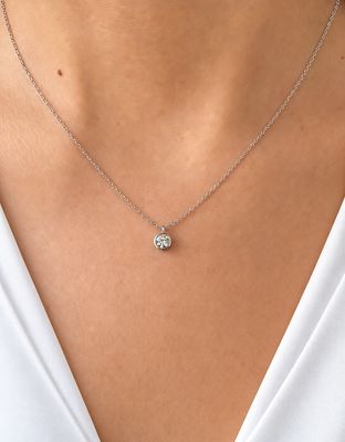 Bezel Set 0.15 ct Diamond Necklace