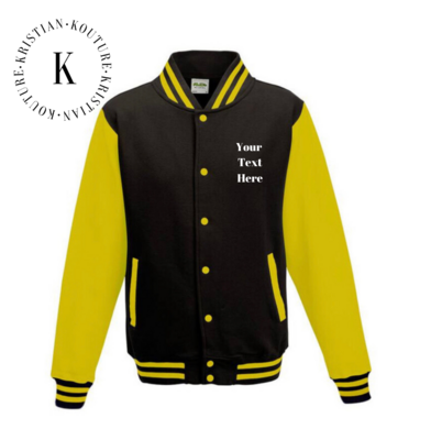 Unisex Yellow Letterman Jacket - Customizable with Embroidery 