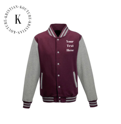 Unisex Burgundy Letterman Jacket - Customizable with Embroidery 