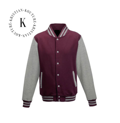 Unisex Burgundy Letterman Jacket - Customizable with Embroidery 