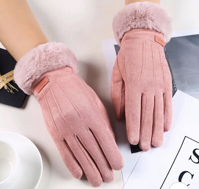 Suede fur lined Touchscreen Gloves