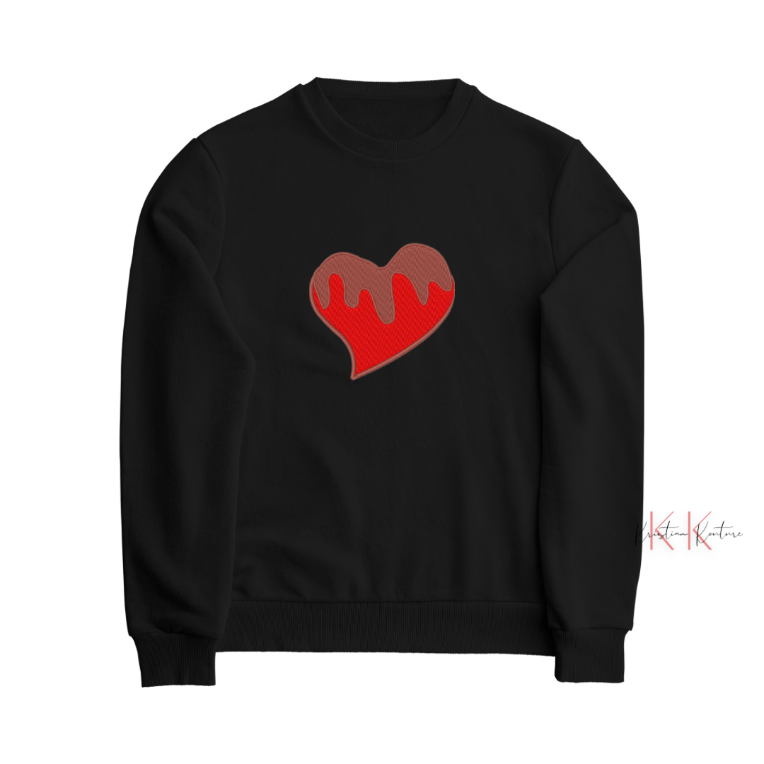 Embroidered Chocolate Covered Heart Sweatshirt