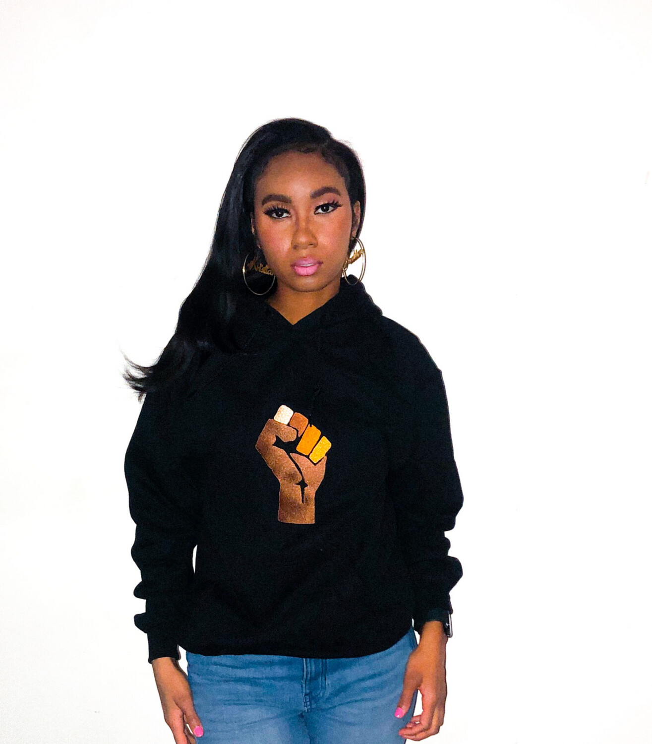The Embroidered Black Power Fist - Black History Sweatshirts 