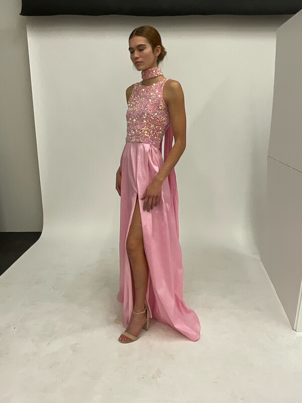 Hannah High Slit Gown