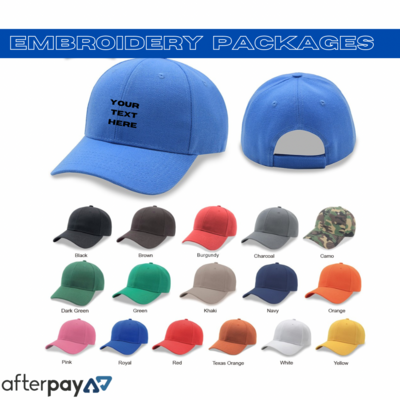 Embroidery 6 Panel Velcro Hat Package