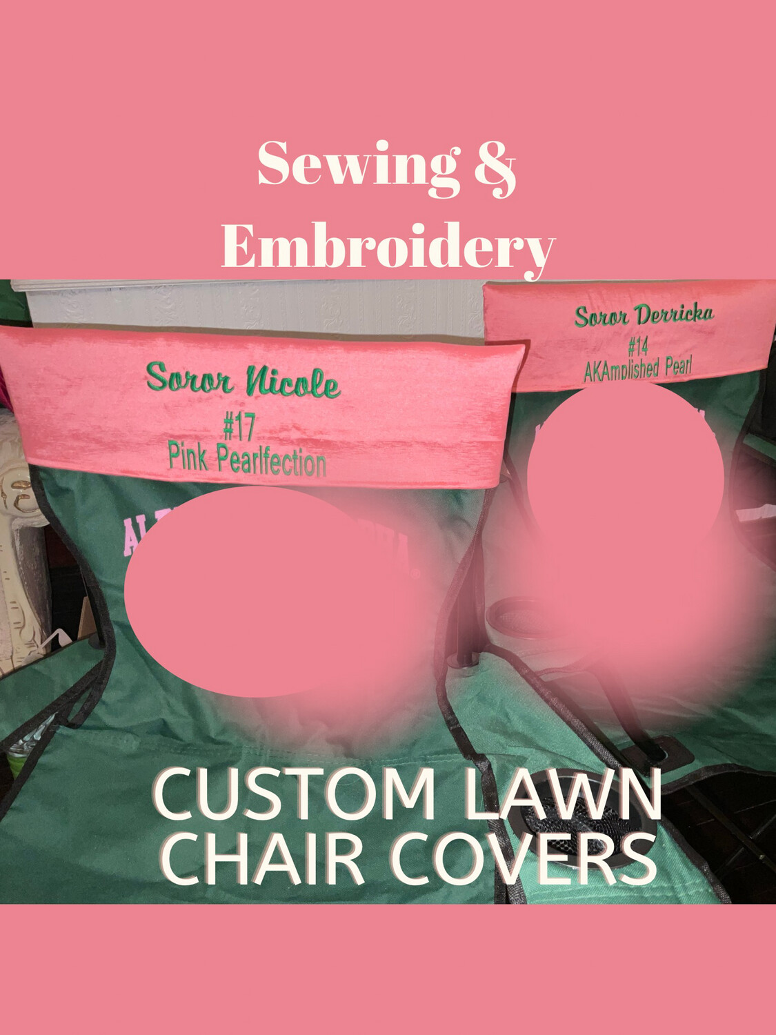 Custom Embroidered Lawn Chair Topper