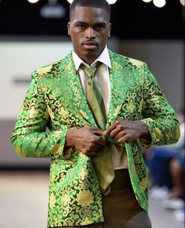 Seeing Green And Gold | Men’s Brocade Blazer