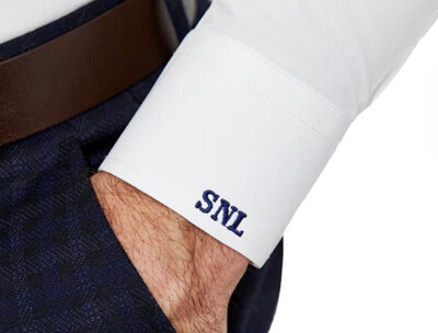 Embroidered Shirt Cuff - Custom Initials