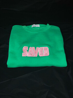 Saved Crewneck Sweatshirt | Pink and Green