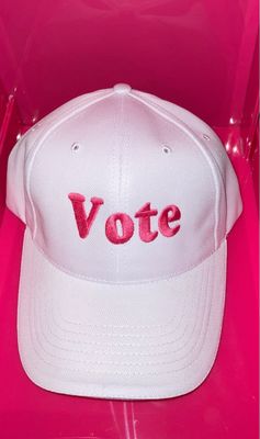 White Embroidered “ Vote “ Hat 