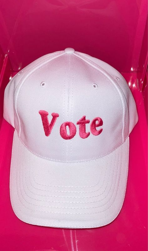 White Embroidered “ Vote “ Hat 