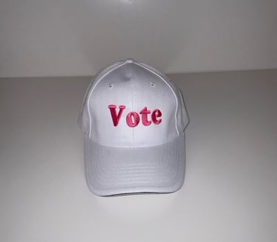 White Embroidered “ Vote “ Hat 