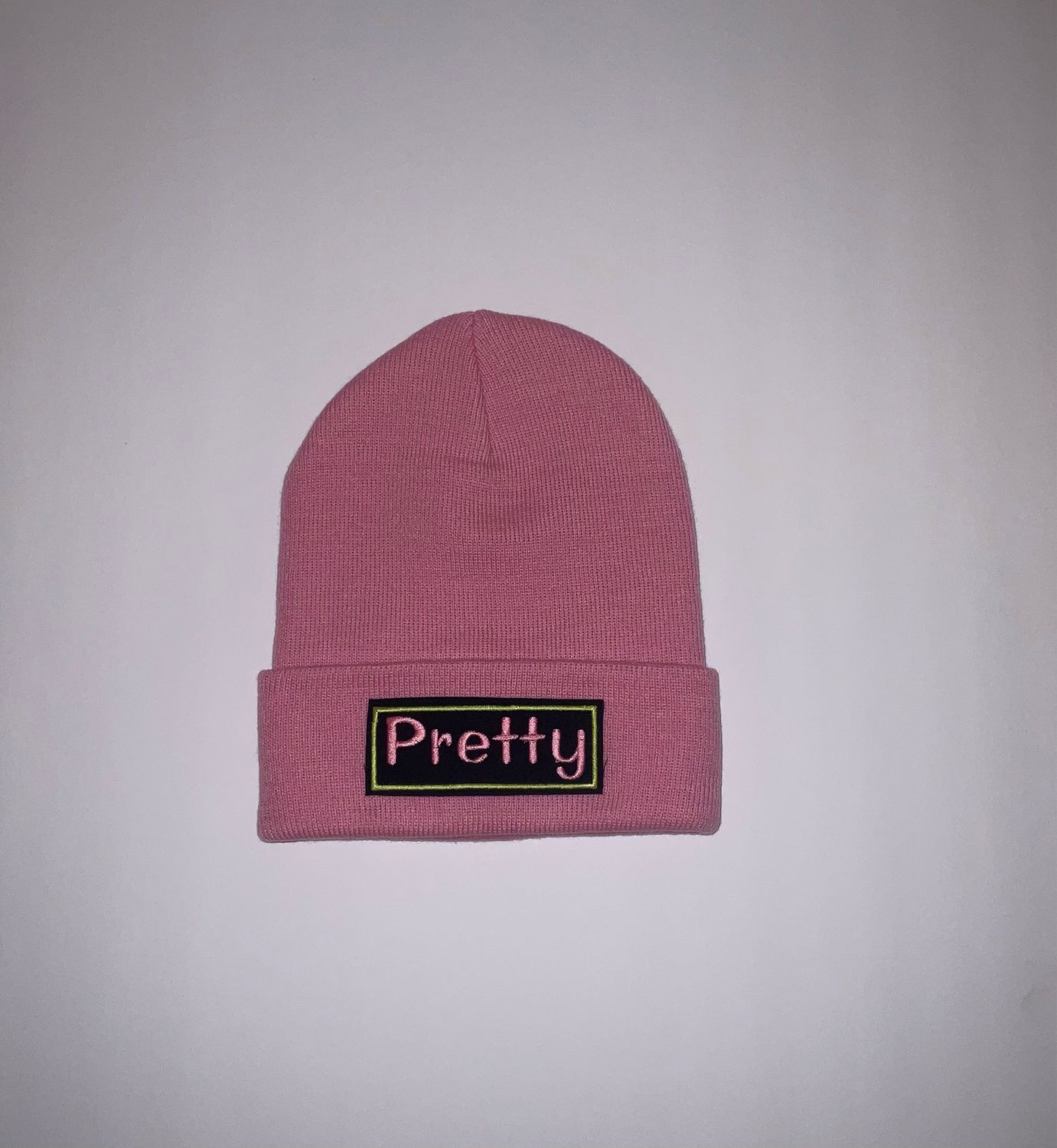 Pink Pretty Neon Patch Beanie 