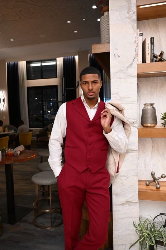 Men’s Custom Wool 2 piece Vest and Pants Set | Kristian Kouture 