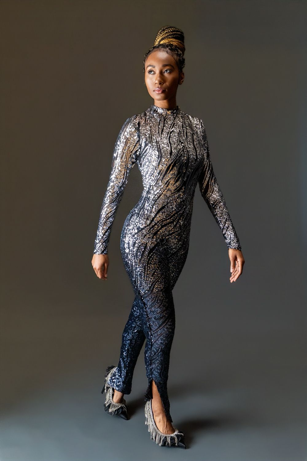 Monochrome Disco Body Suit