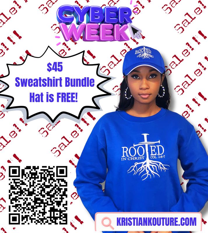 Rooted in Christ - Embroidered Sweatshirt Bundle | Royal Blue 