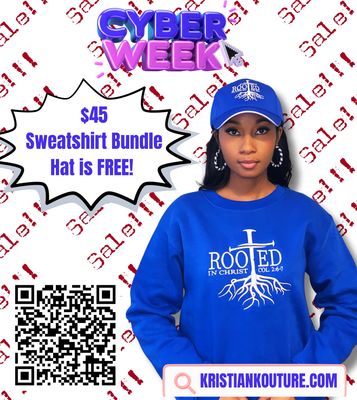 Rooted in Christ - Embroidered Sweatshirt Bundle | Royal Blue 