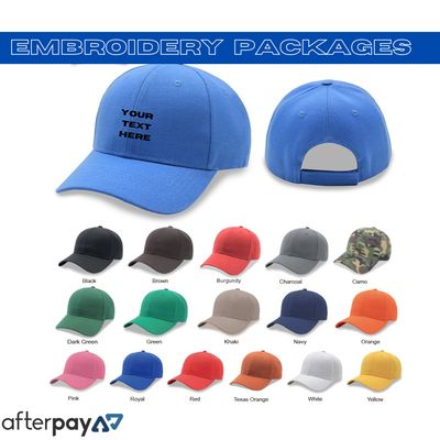 Embroidery 6 Panel Velcro Hat Package