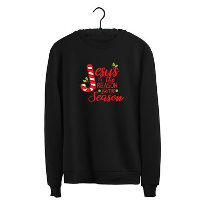 Jesus Is The Reason For The Season Embroidered Crewneck