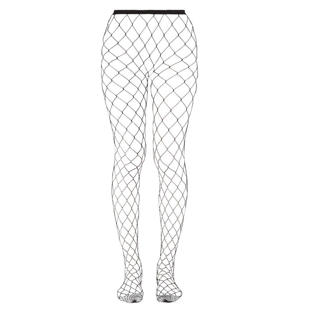 Black Fishnet stockings, Hole size: Extra Large mesh