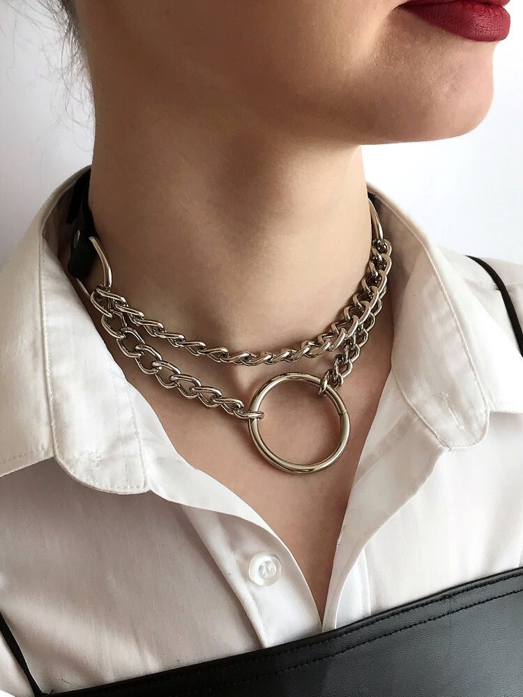 Ring necklace choker