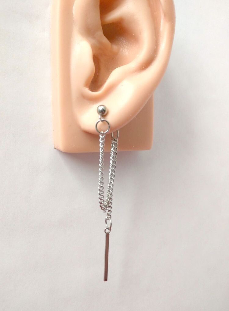 Silver tassel earrings 
