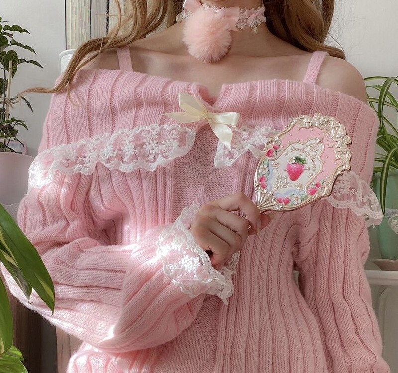 Sophia Pink Frill Sweater