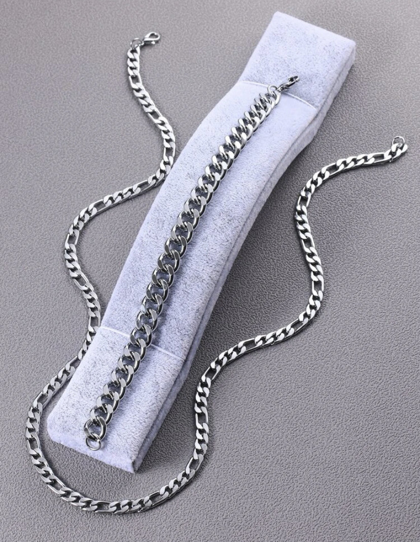 Stainless Steel Chain and Bracelet set