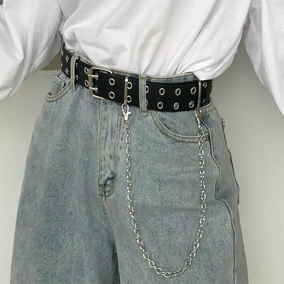 PU leather belt with chain
