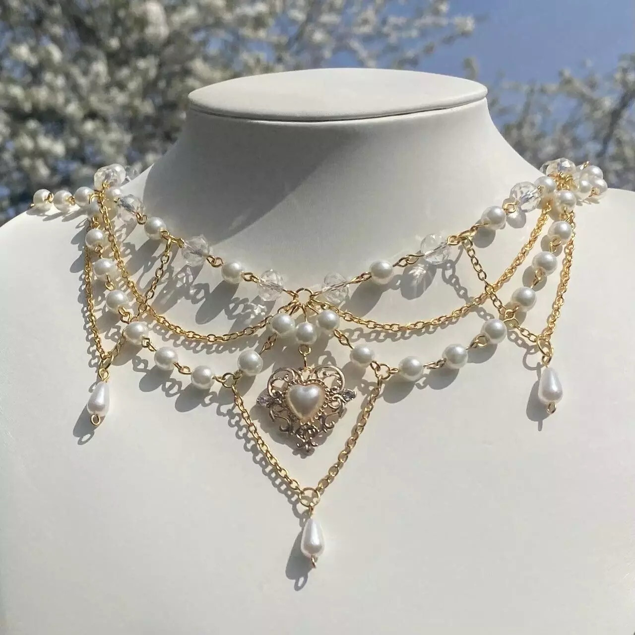 Golden Heart Handmade Necklace