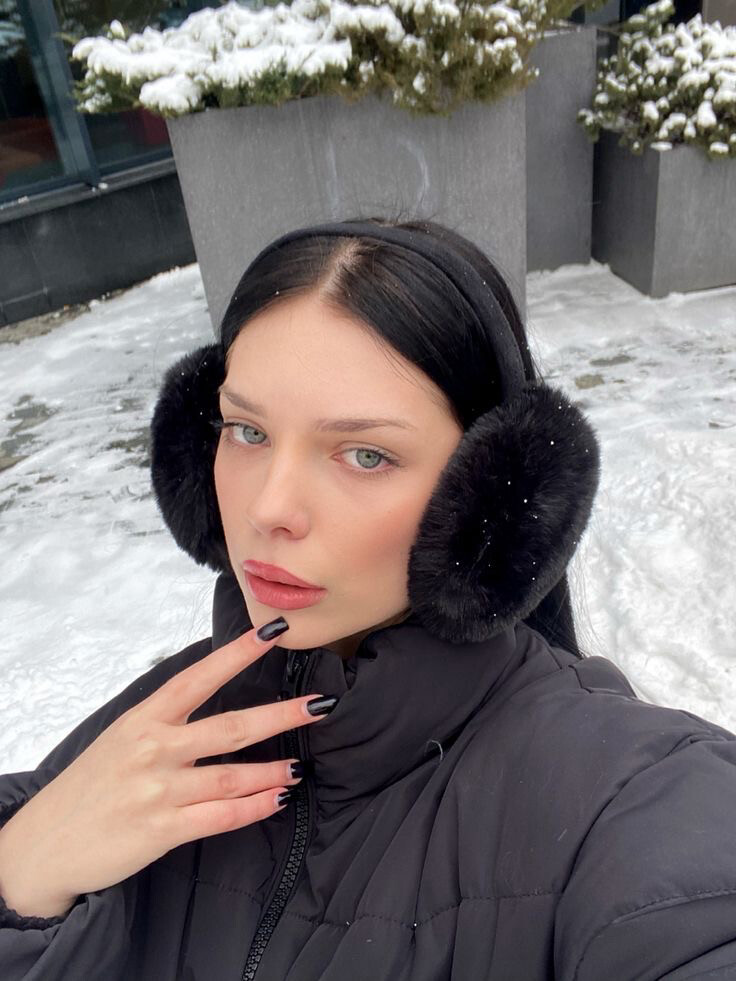 Fluffy  Black Earmuffs