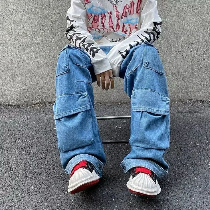 Denim baggy jeans