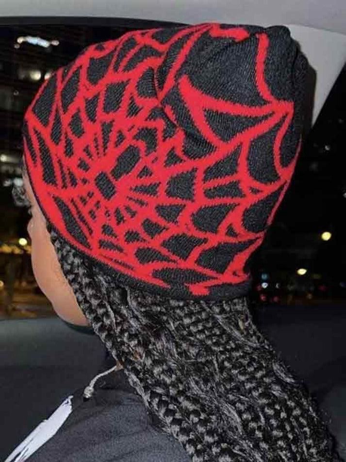 Red Spider web beanie 