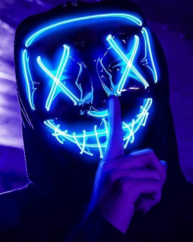 Blue Neon Masks