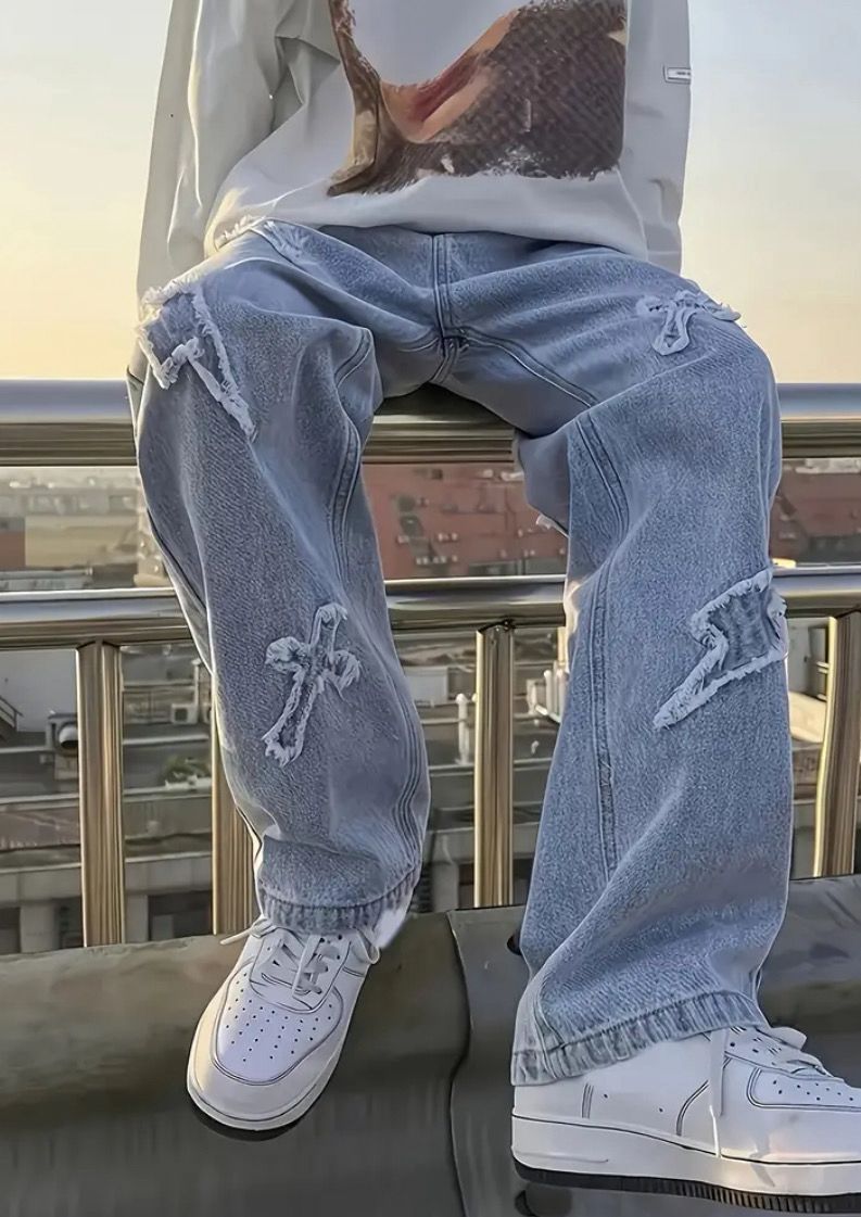 Blue Cross Denim Jeans