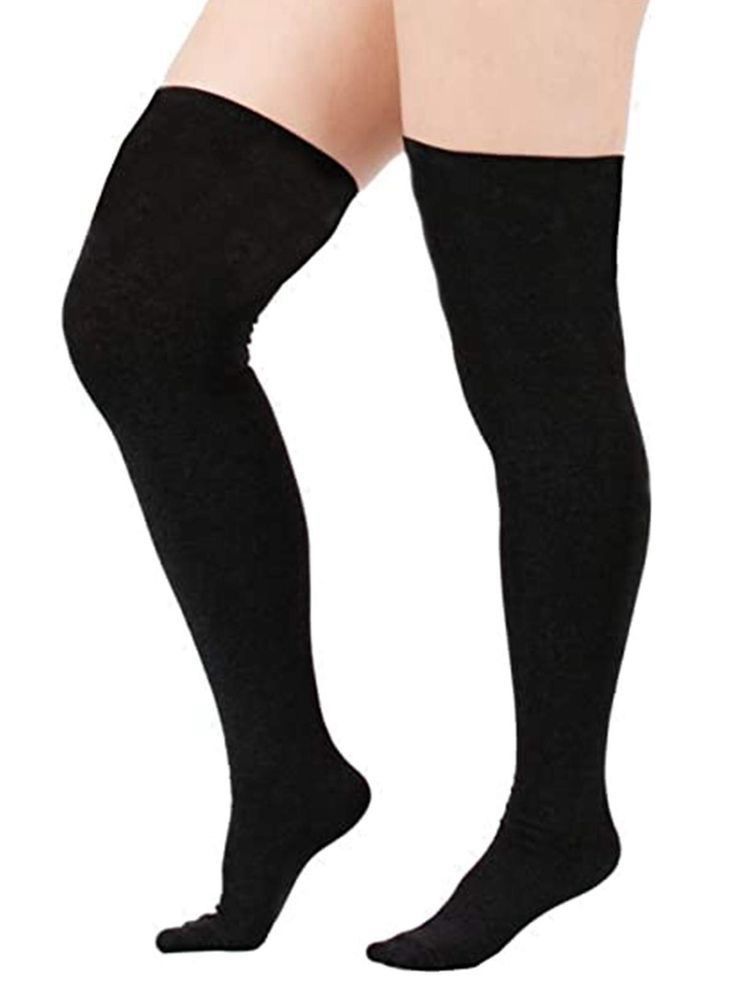 Black Thigh High Socks Plus Size 