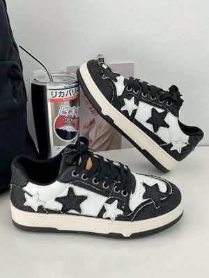 Black Denim Star Sneakers