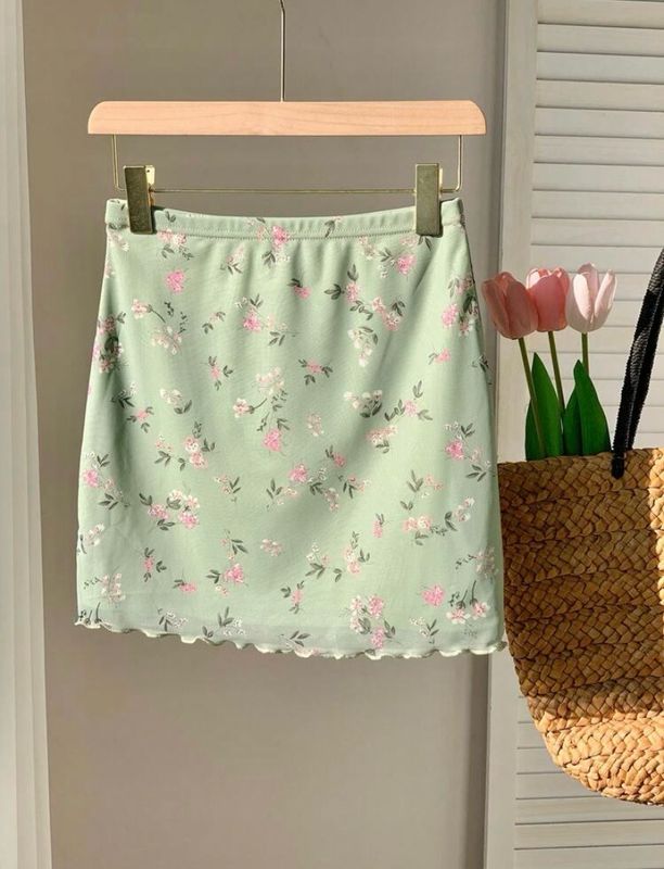 Olive Mesh Skirt