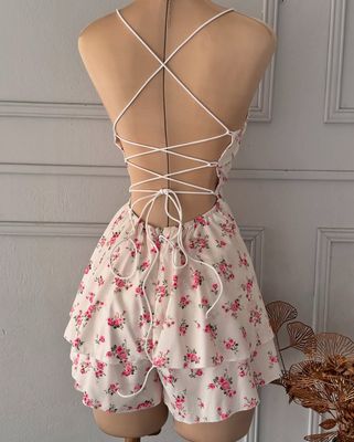 Cherry Blossom Backless Dress