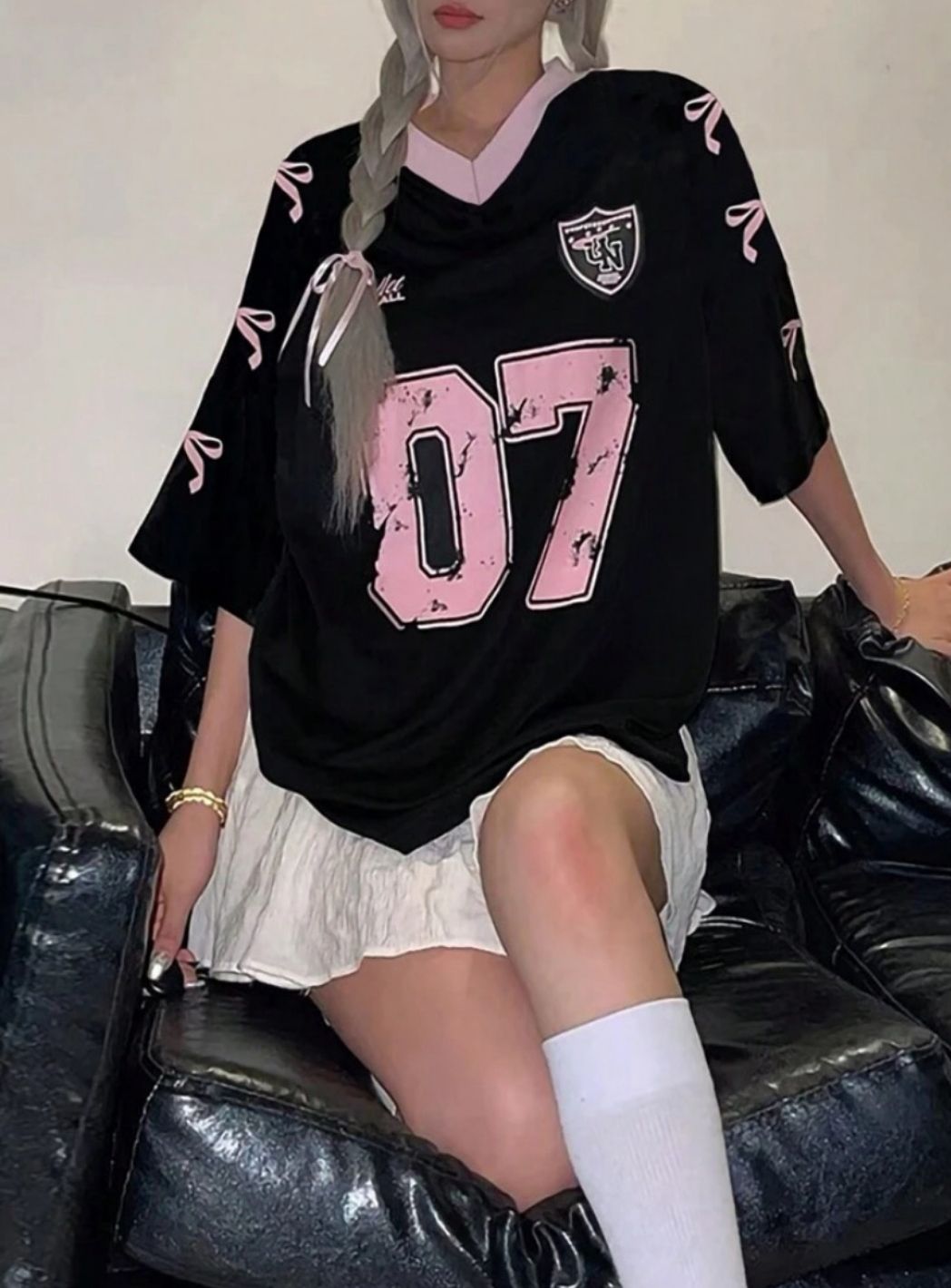 Black Pink oversize tee